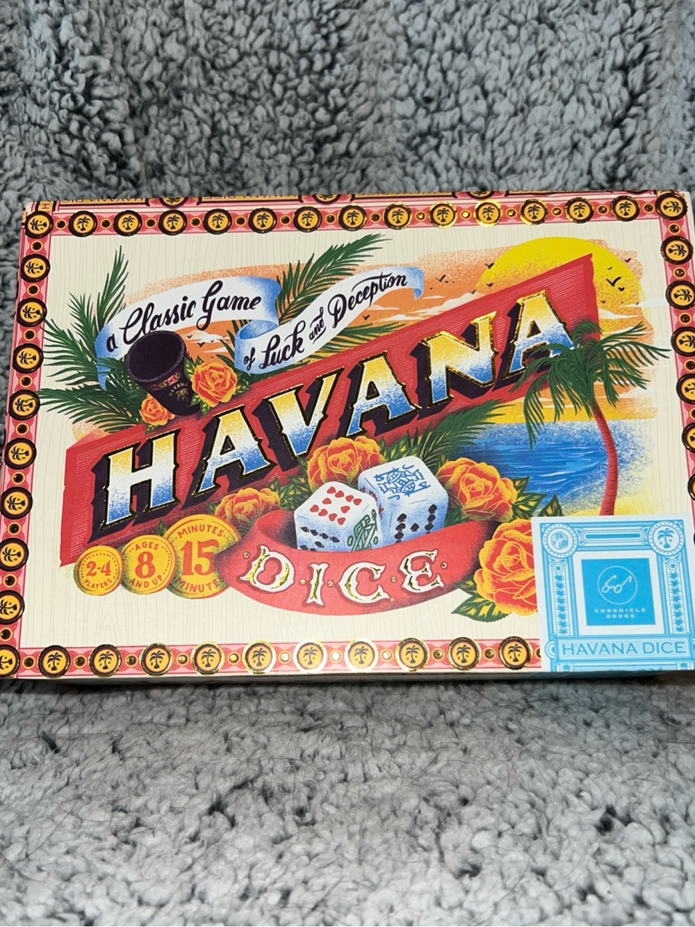 Chronicle Books Havana Dice Board Game - Red, Yellow, Blue, Green